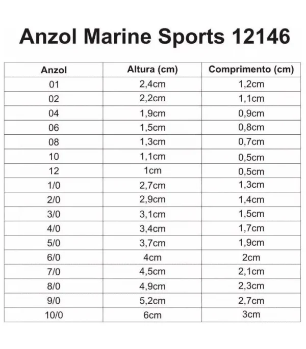 Anzol 12146 Black Nickel - Tamanhos - 10 - 08 - 06 - 04 - 02 - 01-1/0 - 2/0 - 3/0 - 4/0- com 50 e 25 unidades - Marine Sports - Image 3