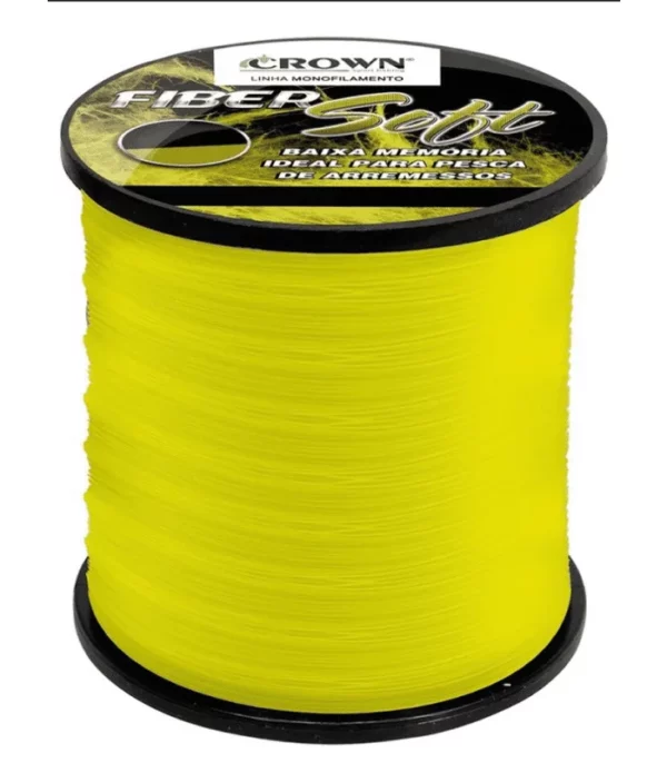 Linha monofilamento  Soft 500m - Crown Fiber - Amarela - Image 2