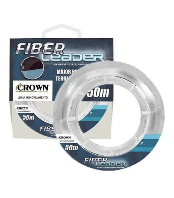 Linha Fluorcarbono Crown Fiber Leader 50m 0,40MM 22LBS 